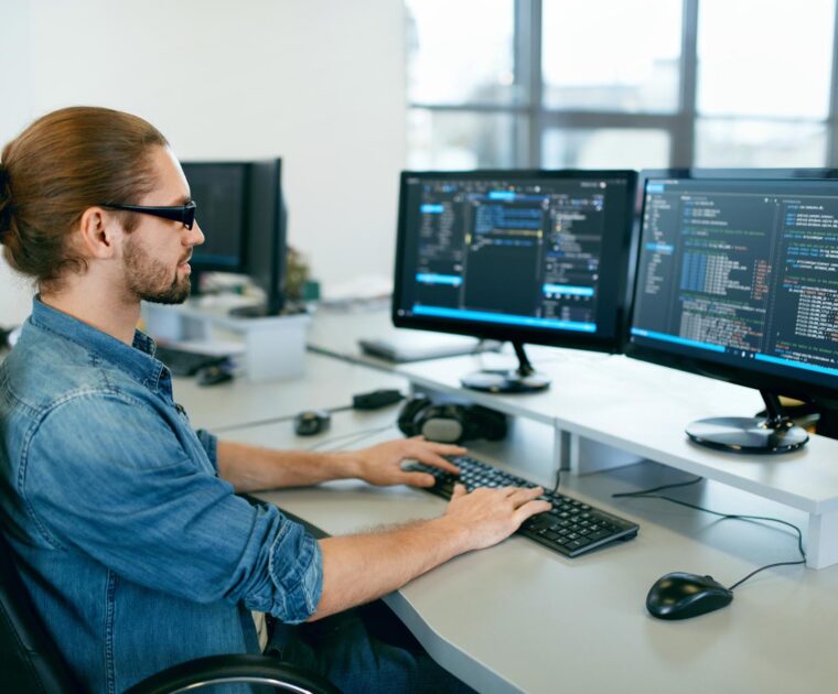 man working at a desk
