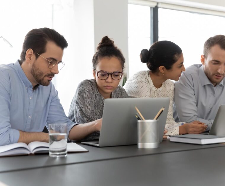 a group of four people