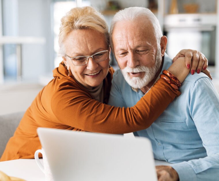 Elderly couple using accessible website