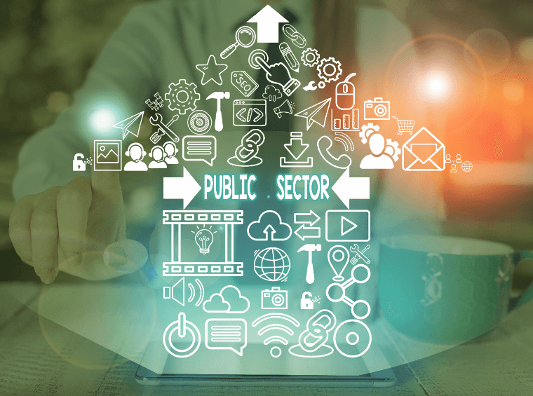 conceptual image of public sector and facets of technology