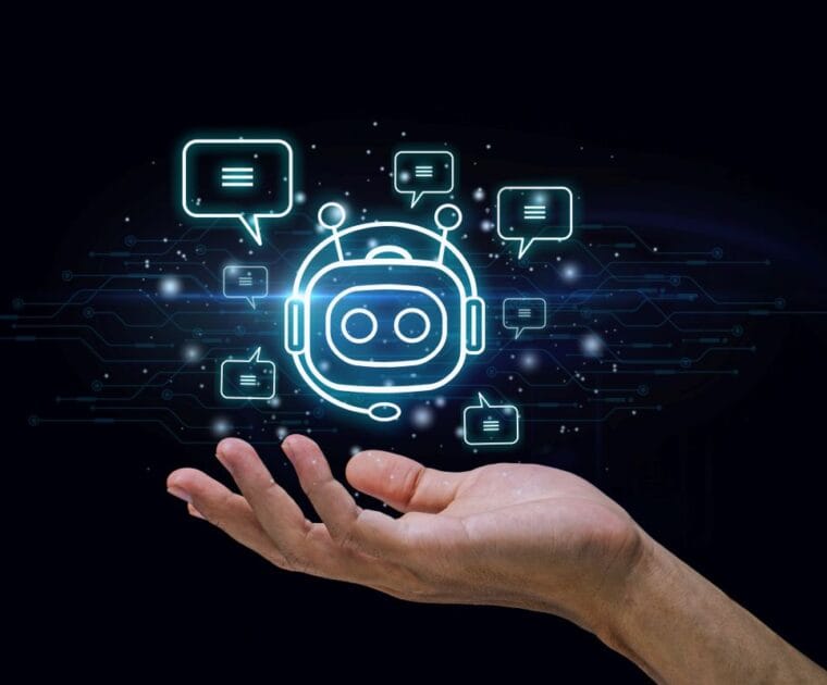 a hand holding an agentic ai icon