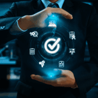 automation symbols circling a tick